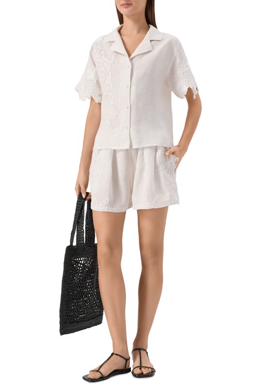 Рубашка изо льна и вискозы Maurizio W07220781 Белый  W07220781 Фото 2