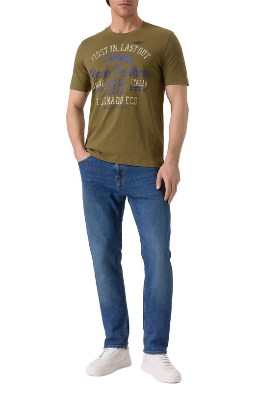 Хлопковая футболка Aeronautica Militare 251TS2413J686 Хаки  251TS2413J686 Фото 2