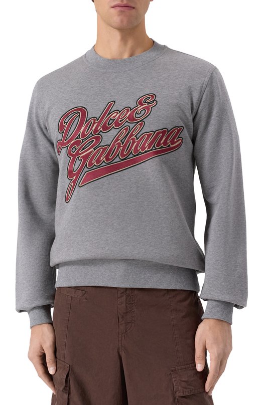 Хлопковый свитшот Dolce & Gabbana G9ABJZ/G7PFV Серый  G9ABJZ/G7PFV Фото 3