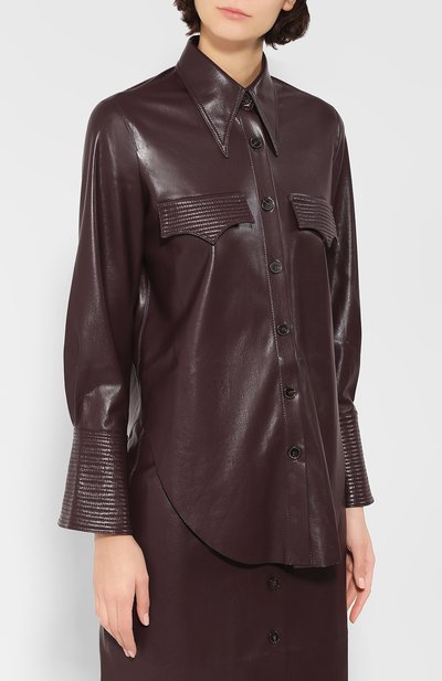 Рубашка NANUSHKA, арт. ELPI_AUBERGINE_VEGAN LEATHER, фото 3