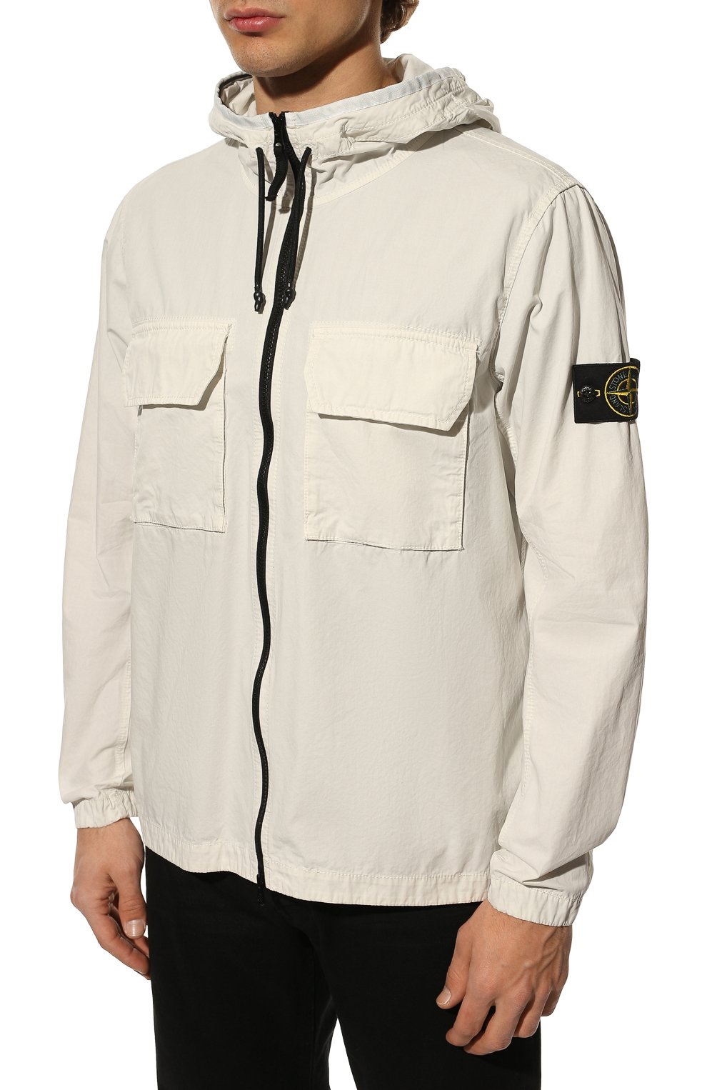 Хлопковая куртка STONE ISLAND кремового цвета по цене 47900 руб., арт. 7615122WN, фото 3 Хлопковая куртка STONE ISLAND, арт. 7615122WN, фото 3
