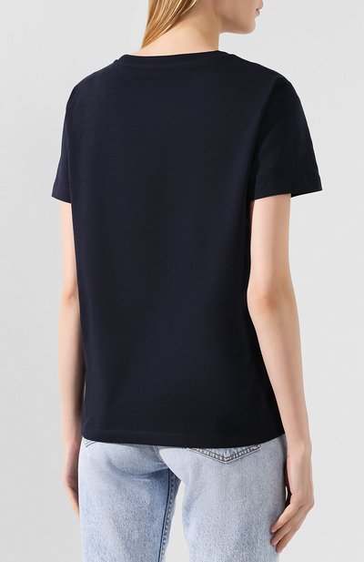 Хлопковая футболка KENZO темно-синего цвета по цене 11050 руб., арт. F962TS809935, фото 4 Хлопковая футболка KENZO, арт. F962TS809935, фото 4