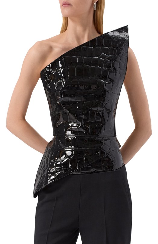 Кожаный топ David Koma PF25DK19T Чёрный  PF25DK19T Фото 3
