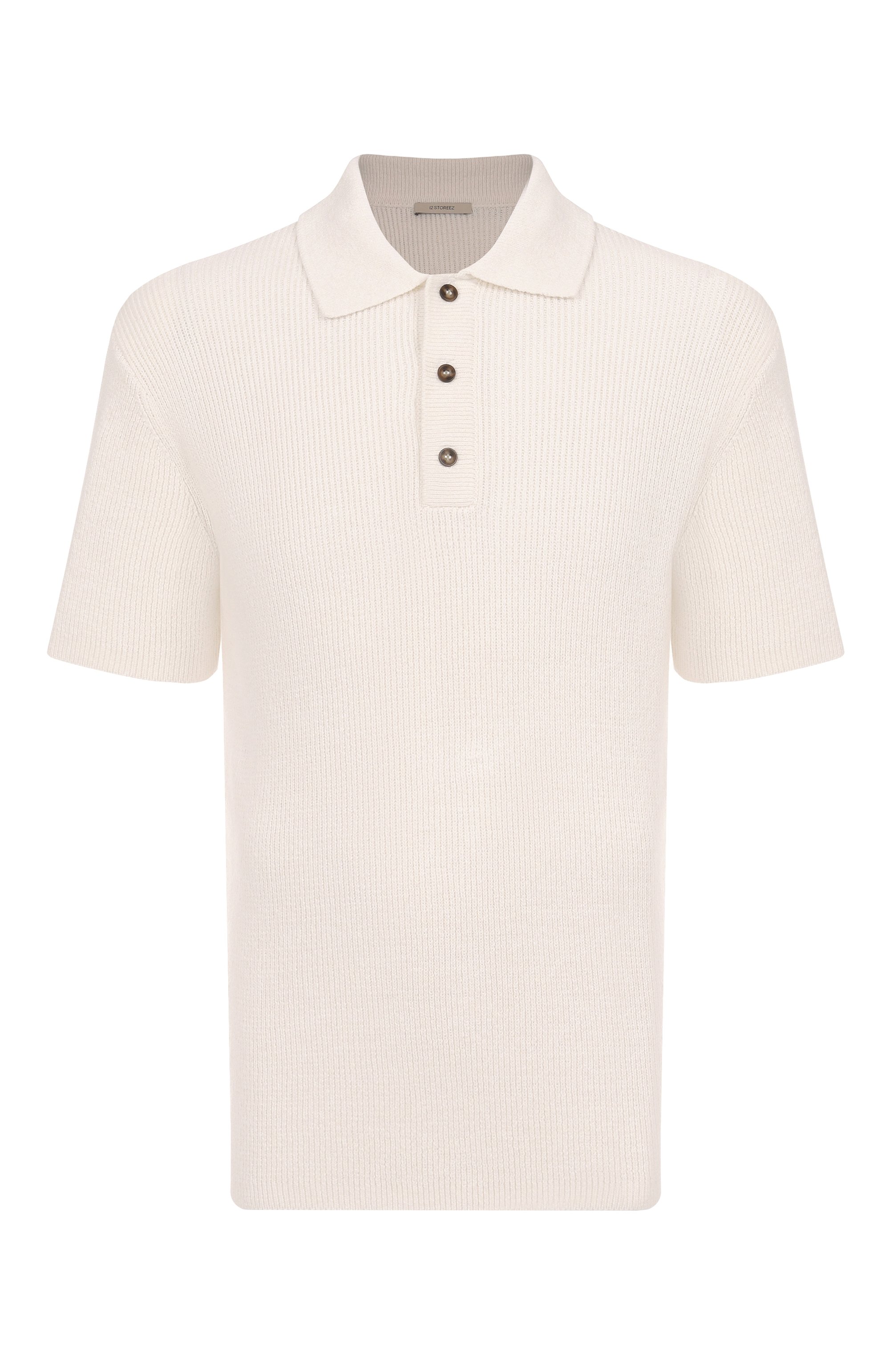 Поло изо льна и хлопка 12 STOREEZ кремового цвета по цене 17000 руб., арт. 132644, фото 1 Поло изо льна и хлопка 12 STOREEZ, арт. 132644, фото 1