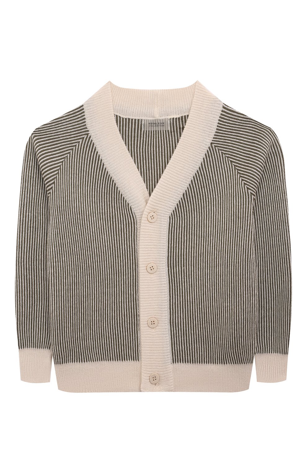 Хлопковый кардиган ROYAL FIVE COLLECTION бежевого цвета по цене 6900 руб., арт. КП-ACS104/177, фото 1 Хлопковый кардиган ROYAL FIVE COLLECTION, арт. КП-ACS104/177, фото 1
