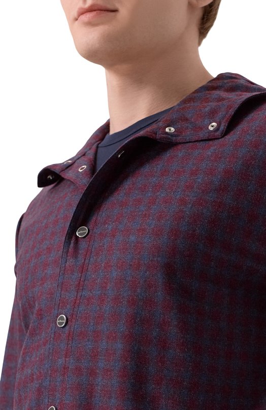 Шерстяная рубашка Kiton UMCMARK0167G37 Бордовый  UMCMARK0167G37 Фото 5