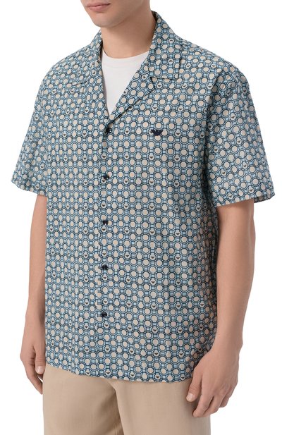 Хлопковая рубашка EMPORIO ARMANI голубого цвета по цене 17700 руб., арт. EM000593/AF20439, фото 3 Хлопковая рубашка EMPORIO ARMANI, арт. EM000593/AF20439, фото 3