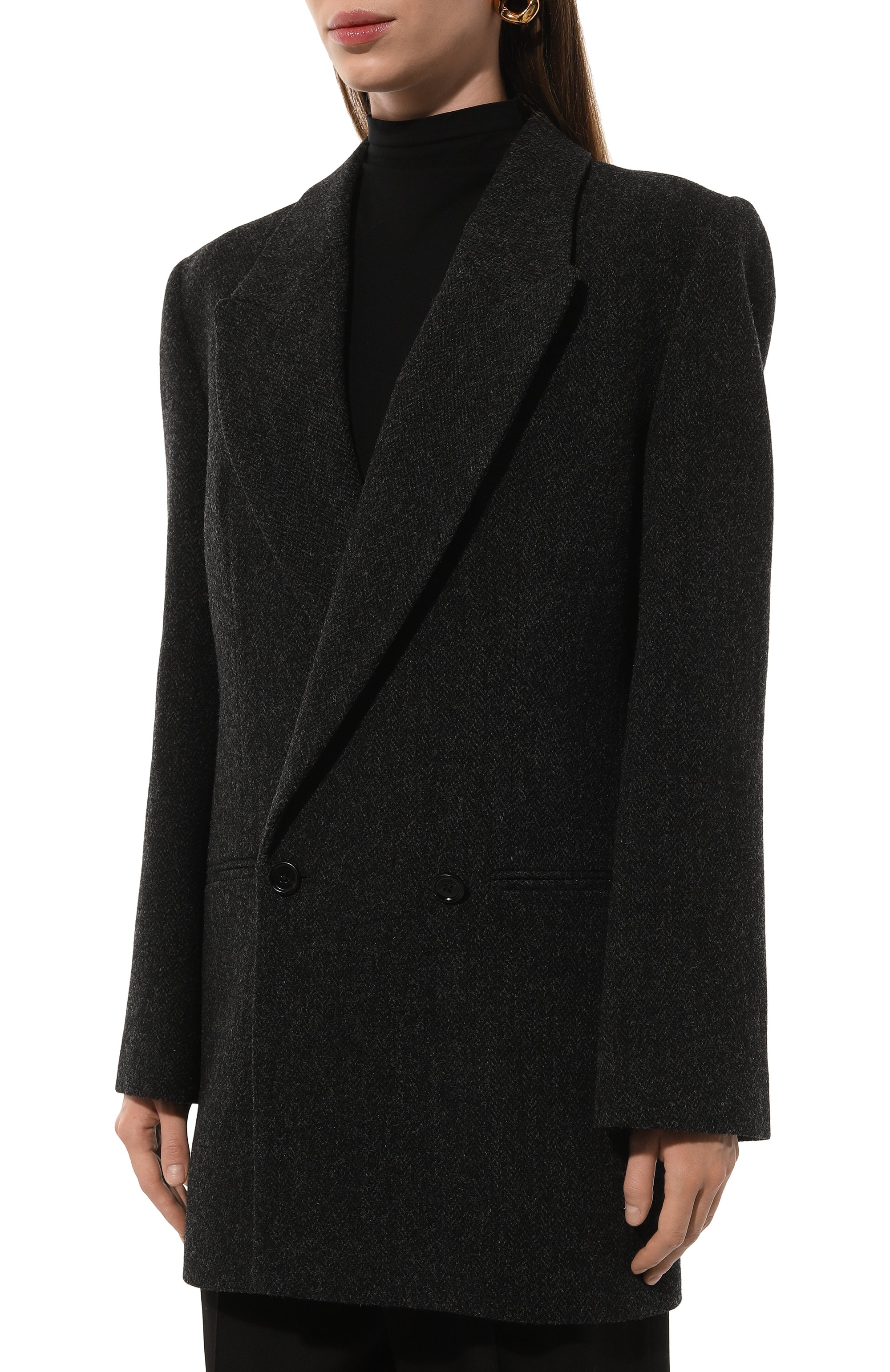 Шерстяное полупальто PETAR PETROV, арт. F24J7/W00L TWEED, фото 3