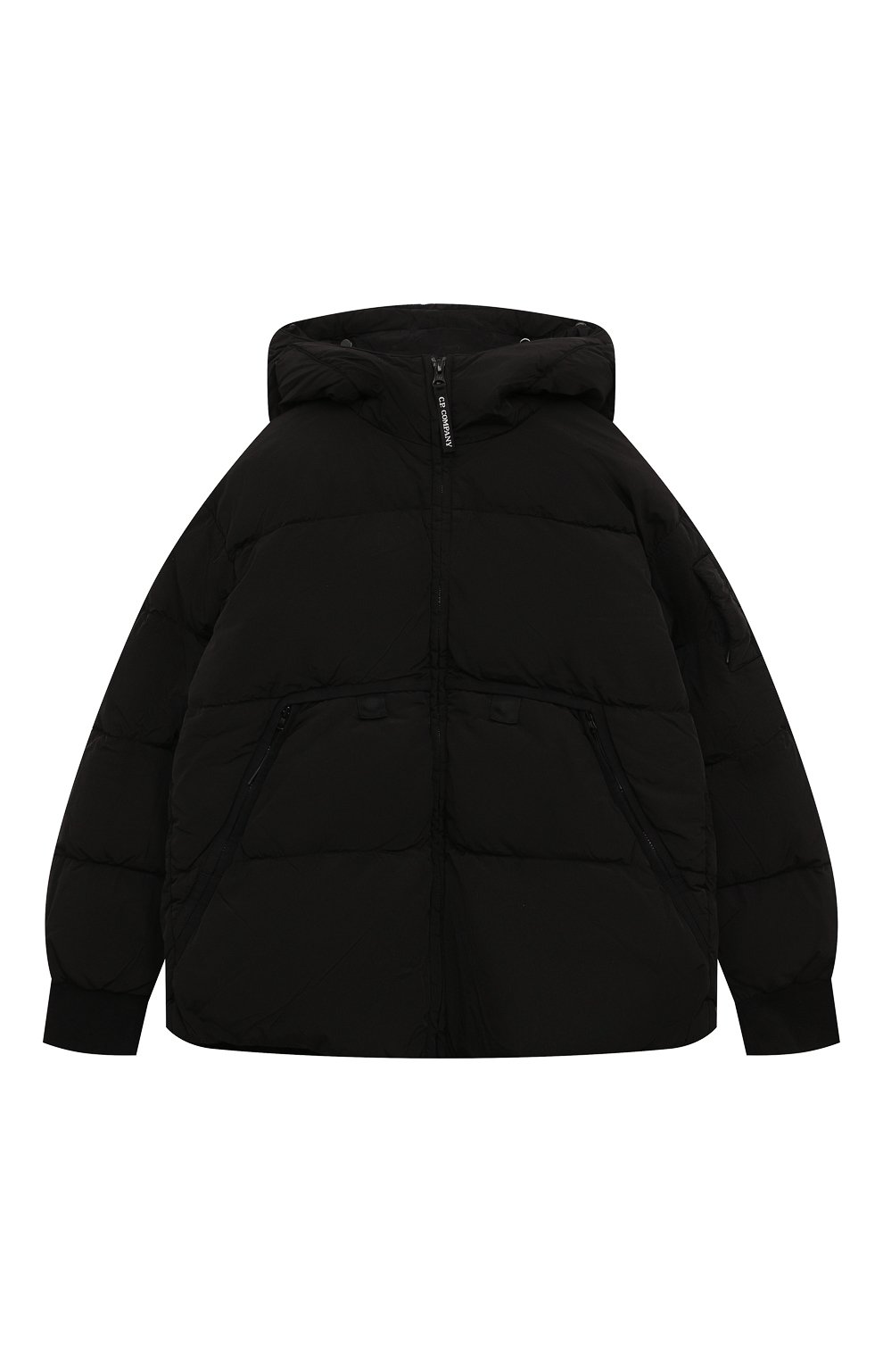 Пуховик C.P. COMPANY черного цвета по цене 59800 руб., арт. CUS00N/L3C00/10-14, фото 1 Пуховик C.P. COMPANY, арт. CUS00N/L3C00/10-14, фото 1