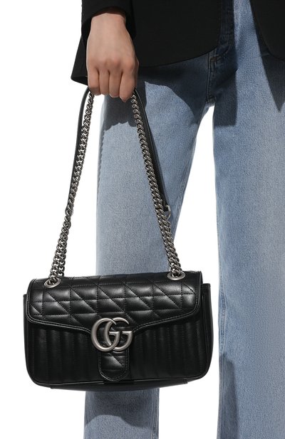 Сумка gg marmont 2.0 small GUCCI черного цвета по цене 288000 руб., арт. 443497/UM8AN, фото 2 Сумка gg marmont 2.0 small GUCCI, арт. 443497/UM8AN, фото 2