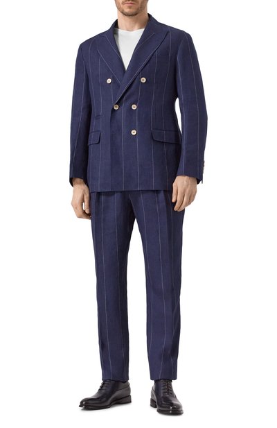 Льняной костюм BRUNELLO CUCINELLI темно-синего цвета по цене 541000 руб., арт. MB400LDPM, фото 2 Льняной костюм BRUNELLO CUCINELLI, арт. MB400LDPM, фото 2