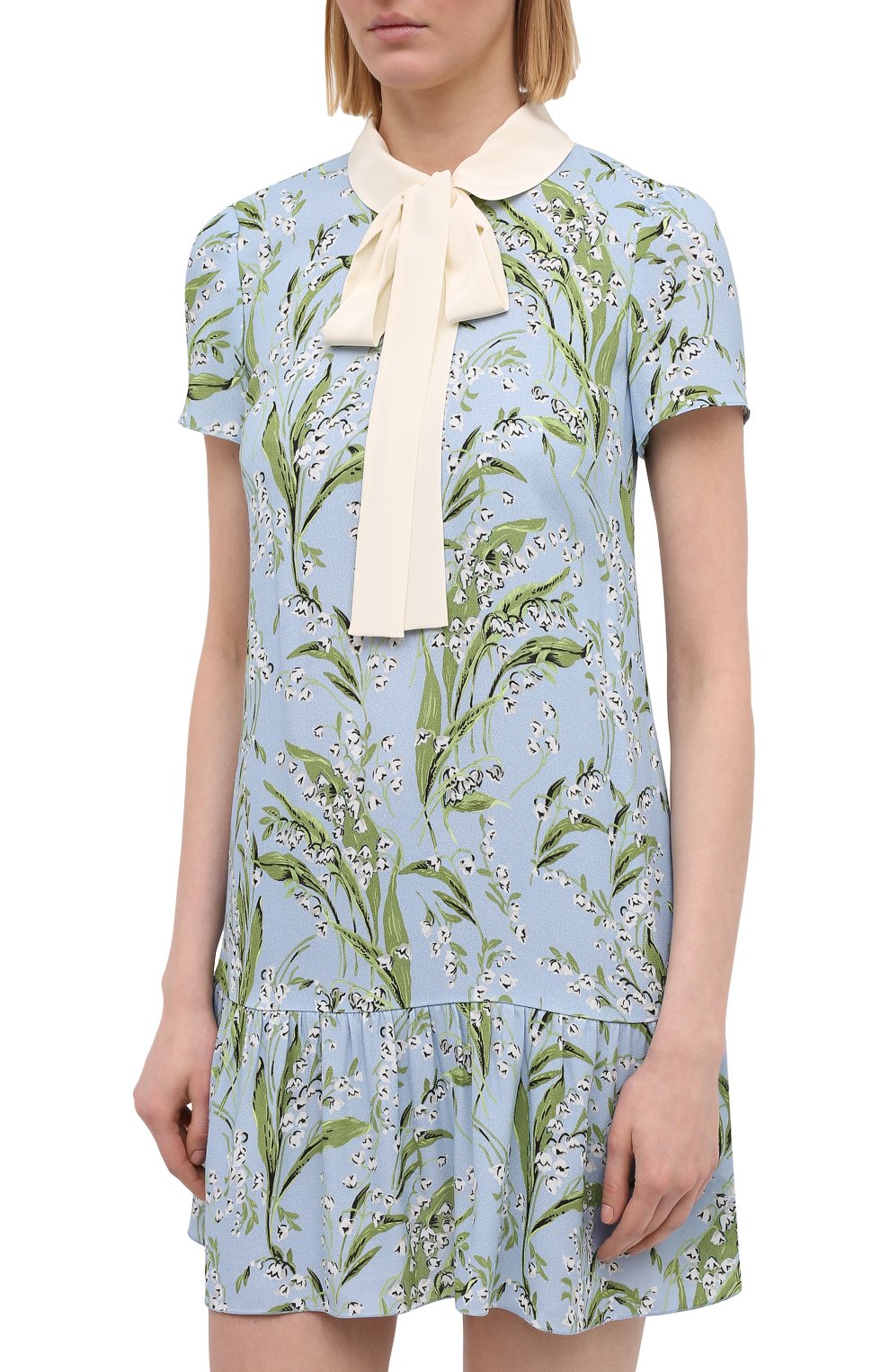 Платье из вискозы REDVALENTINO голубого цвета по цене 55200 руб., арт. VR3VAZ65/5MQ, фото 3 Платье из вискозы REDVALENTINO, арт. VR3VAZ65/5MQ, фото 3