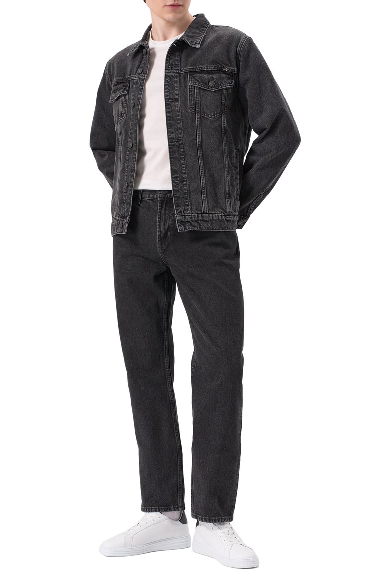 Мужские джинсы straight 7 FOR ALL MANKIND темно-серого цвета, арт. JSSCE170K0 | Фото 2 (Длина (брюки, джинсы): Стандартные; Материал внешний: Деним, Хлопок; Кросс-КТ: Деним; Силуэт М (брюки): Прямые; Стили: Классический; Автоматизация ТО: Проставлено; Автоматизация состава: Проставлено; Детали: Без декора)