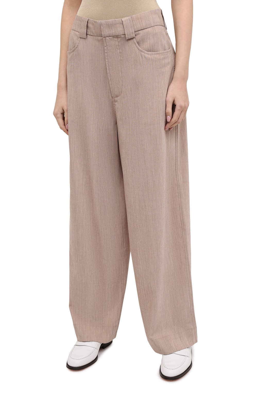 Брюки GANNI бежевого цвета по цене 25600 руб., арт. F5056, фото 3 Брюки GANNI, арт. F5056, фото 3