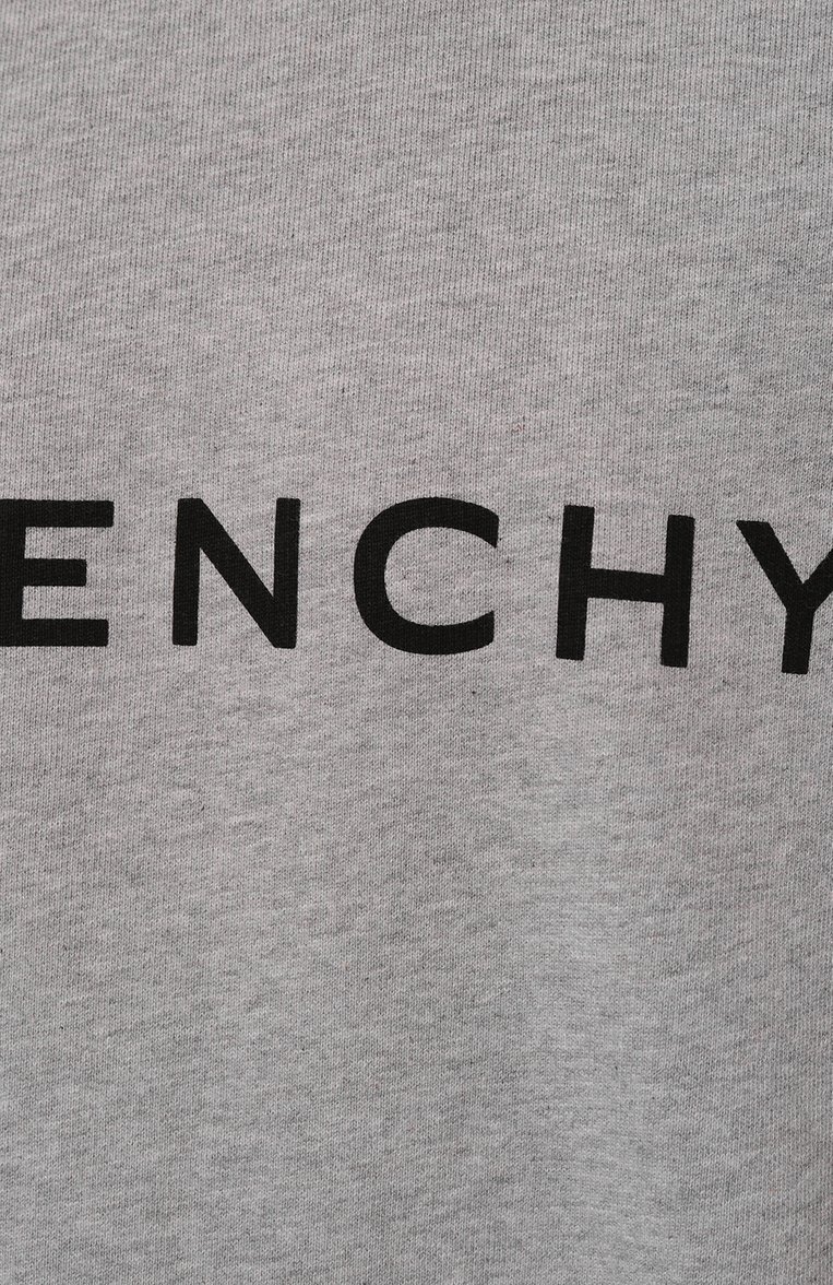 Мужской хлопковый свитшот GIVENCHY светло-серого цвета, арт. BMJ0HA3YAC | Фото 5 (Рукава: Длинные; Материал внешний: Хлопок; Длина (для топов): Стандартные; Стили: Кэжуэл; Принт: С принтом; Мужское Кросс-КТ: свитшот-одежда; Авто�матизация ТО: Проставлено; Автоматизация состава: Проставлено; Детали: Без декора)