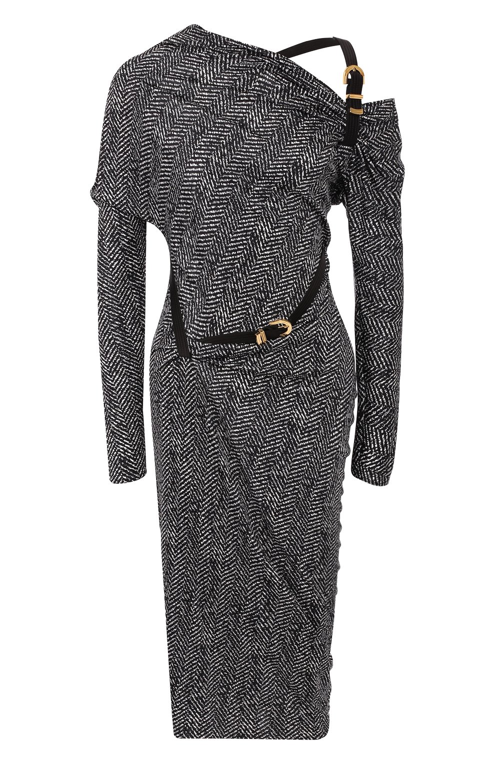 Платье из вискозы VERSACE черно-белого цвета по цене 272000 руб., арт. A84208/A232098, фото 1 Платье из вискозы VERSACE, арт. A84208/A232098, фото 1