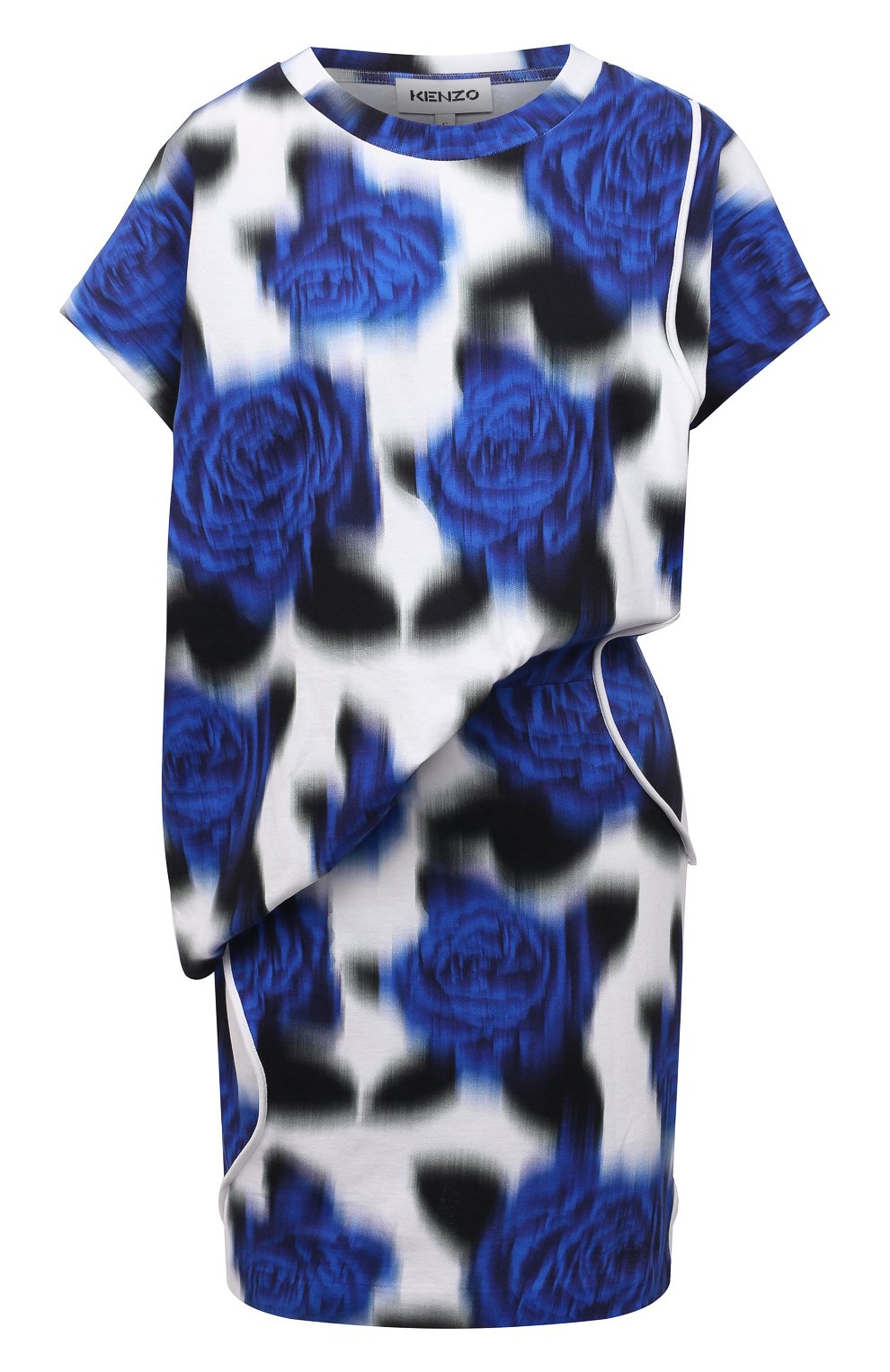 Хлопковое платье KENZO синего цвета по цене 35350 руб., арт. FB52WR0584SI, фото 1 Хлопковое платье KENZO, арт. FB52WR0584SI, фото 1