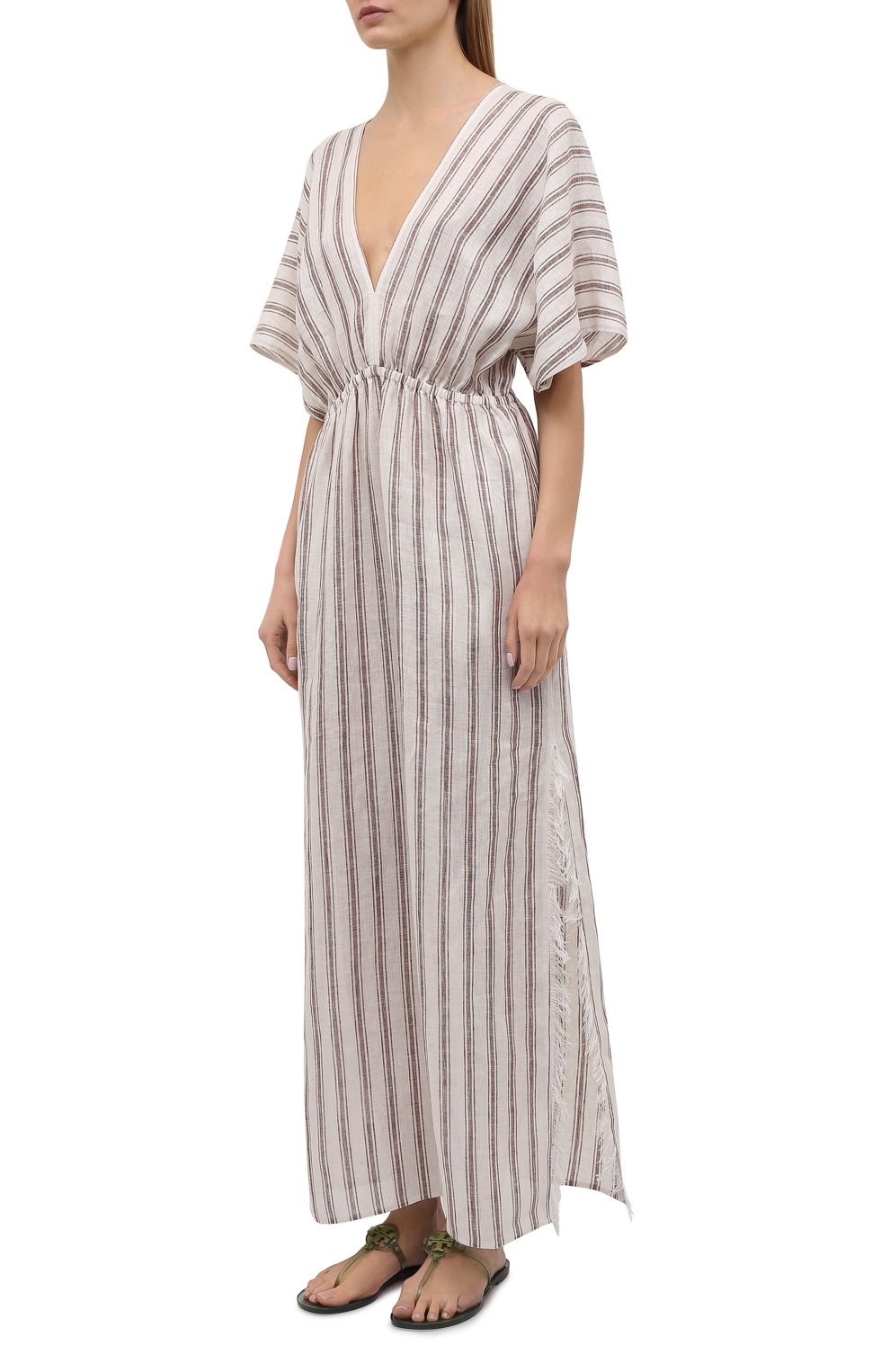 Льняная туника TORY BURCH бежевого цвета по цене 56850 руб., арт. 82037, фото 3 Льняная туника TORY BURCH, арт. 82037, фото 3