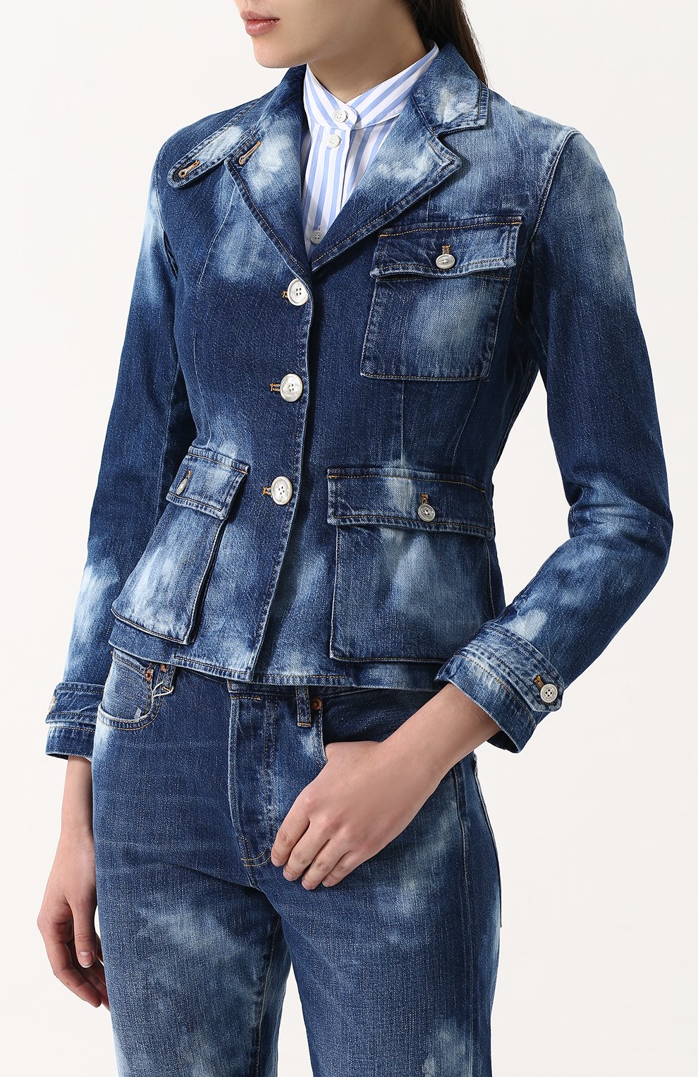 Приталенная джинсовая куртка с потертостями RALPH LAUREN, арт. 290713825, фото 3