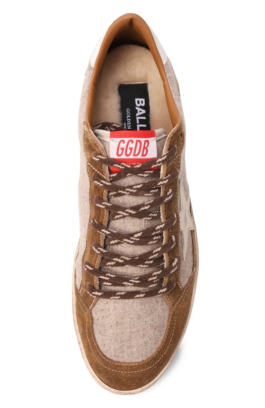 Комбинированные кеды Ball Star Golden Goose Deluxe Brand GMF00117.F007947 Коричневый  GMF00117.F007947 Фото 6