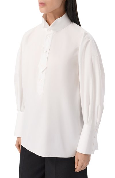 Хлопковая рубашка CELINE белого цвета по цене 146500 руб., арт. RC0M3/0T01, фото 3 Хлопковая рубашка CELINE, арт. RC0M3/0T01, фото 3