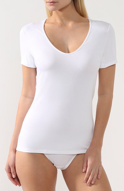 Хлопковая футболка с круглым вырезом MEY, арт. 26482, фото 2