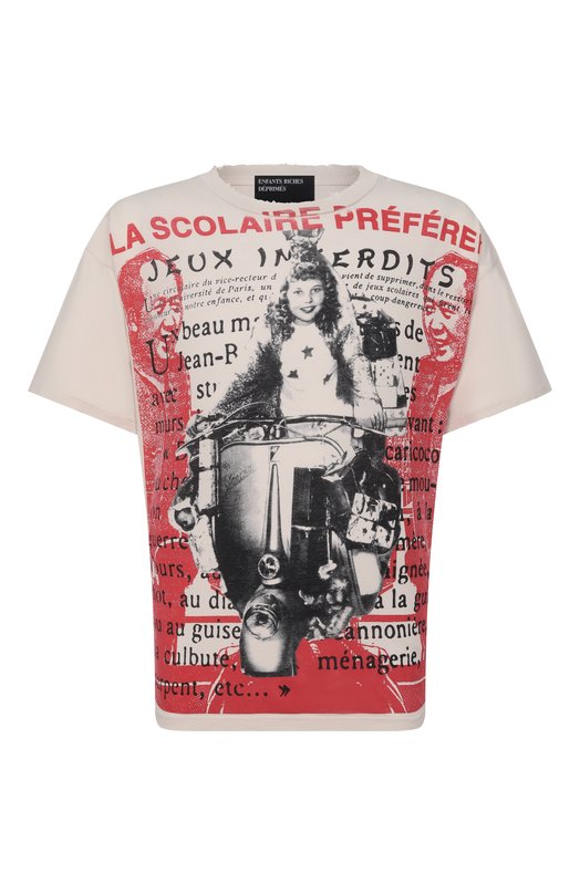 Хлопковая футболка Enfants Riches Deprimes 010-880/C0TT0N Кремовый 010-880/C0TT0N