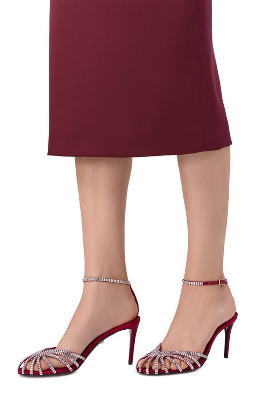 Атласные босоножки Penelope 80 Alevi Milano L23SC019.0.0222353/KIM SATIN Красный  L23SC019.0.0222353/KIM SATIN Фото 2