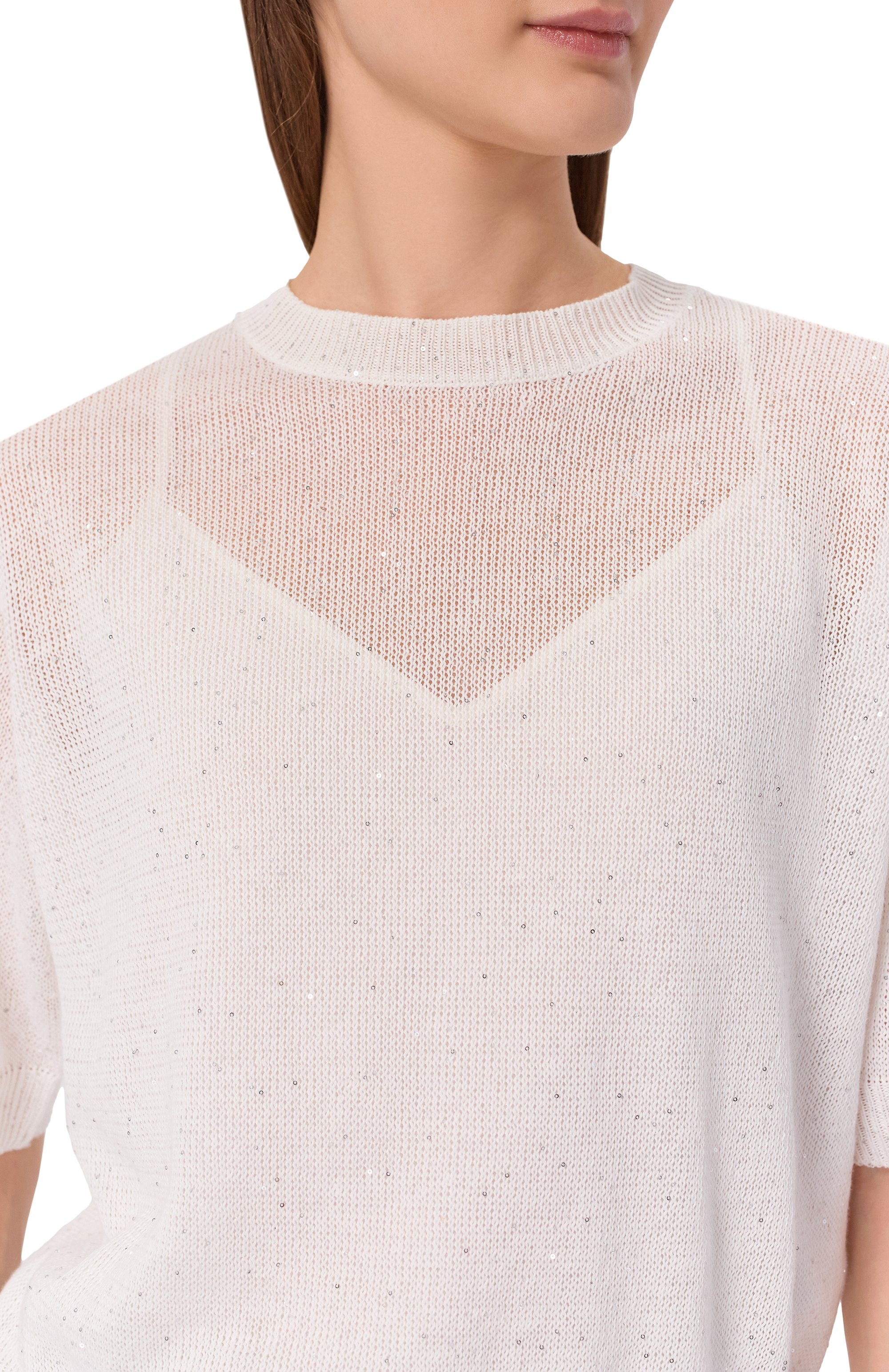 Пуловер изо льна и хлопка BRUNELLO CUCINELLI, арт. MDT746400, фото 5