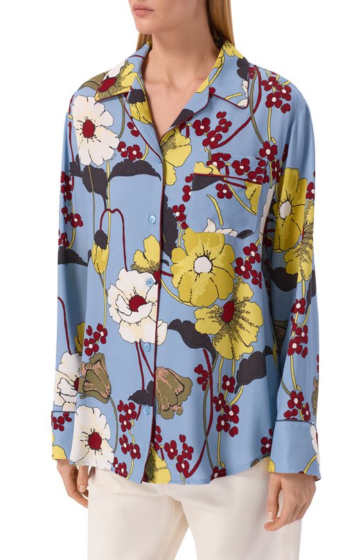 Блузка из вискозы Marni CAMA0478QI/UTVA65 Голубой  CAMA0478QI/UTVA65 Фото 3