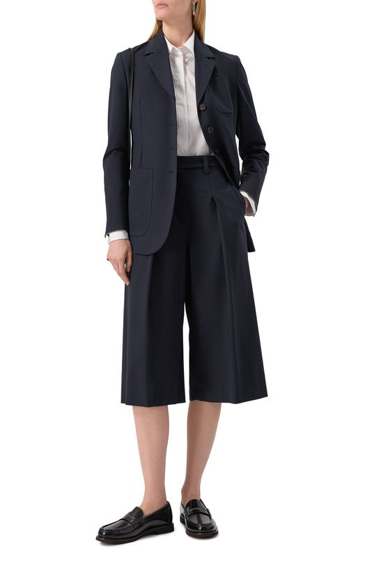 Шерстяные шорты Brunello Cucinelli MPW07P9004 Синий  MPW07P9004 Фото 2