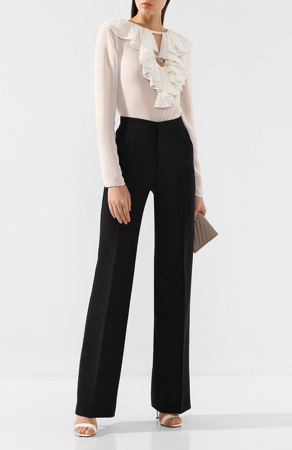 Блузка PHILOSOPHY DI LORENZO SERAFINI белого цвета по цене 53000 руб., арт. A0213/5717, фото 2 Блузка PHILOSOPHY DI LORENZO SERAFINI, арт. A0213/5717, фото 2