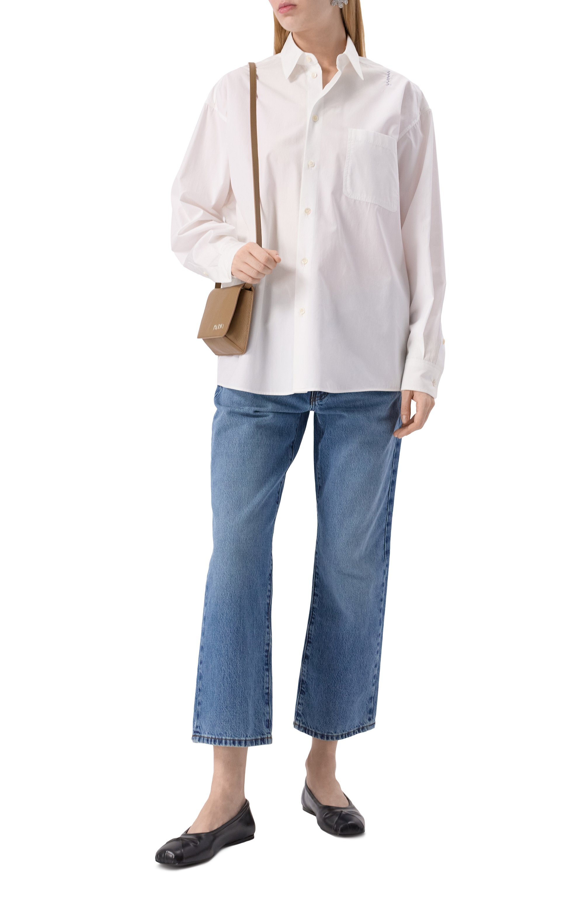 Кожаные балетки little bow MARNI, арт. BAMS004700/P3628, фото 2