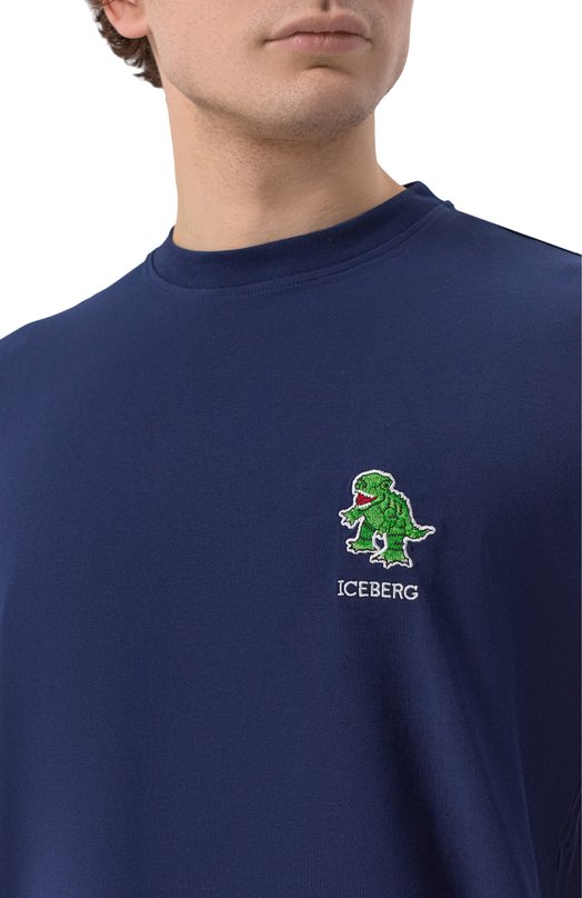 Хлопковая футболка Iceberg F015/6318 Синий  F015/6318 Фото 5
