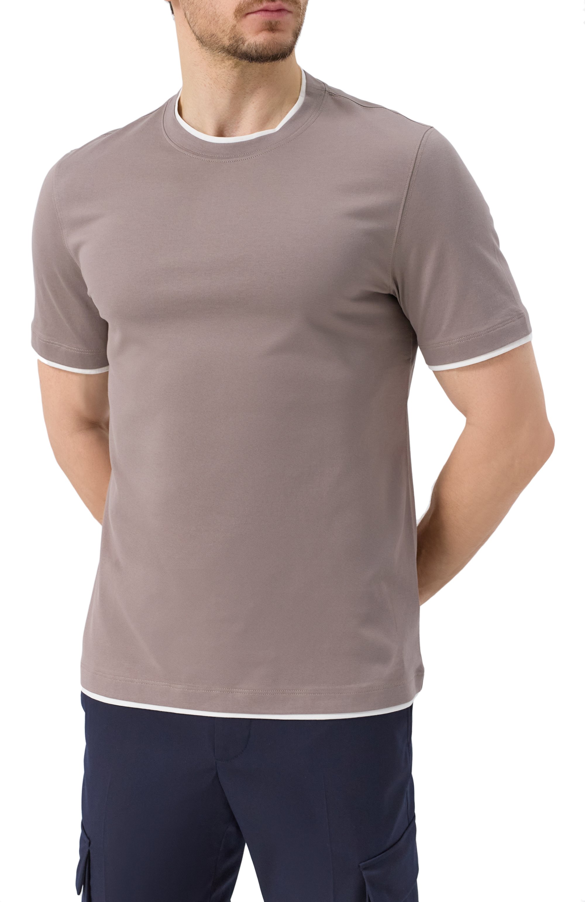 Хлопковая футболка BRUNELLO CUCINELLI, арт. M0B137427, фото 3