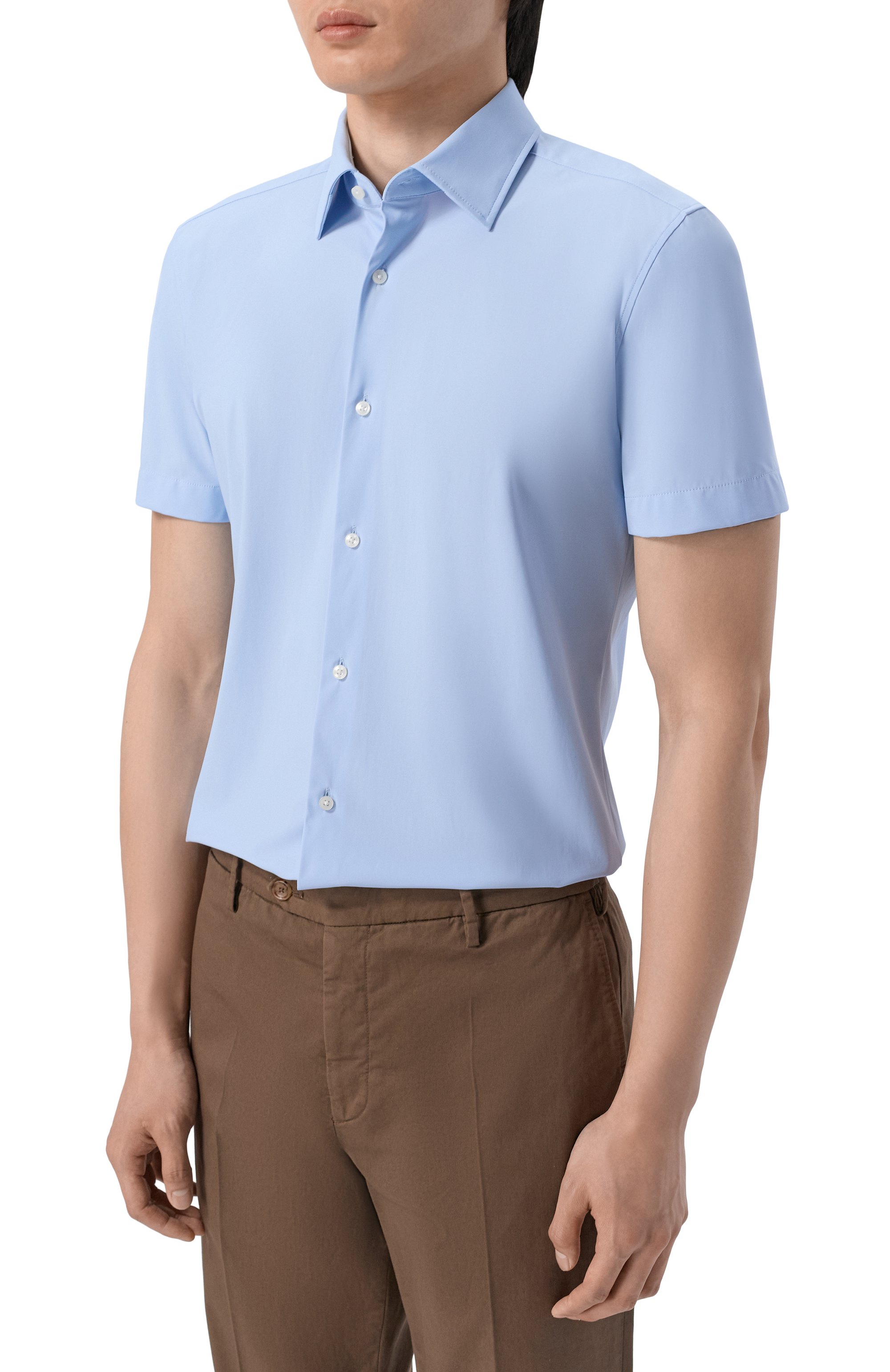 Сорочка BOSS голубого цвета по цене 13500 руб., арт. 50561627, фото 3 Сорочка BOSS, арт. 50561627, фото 3