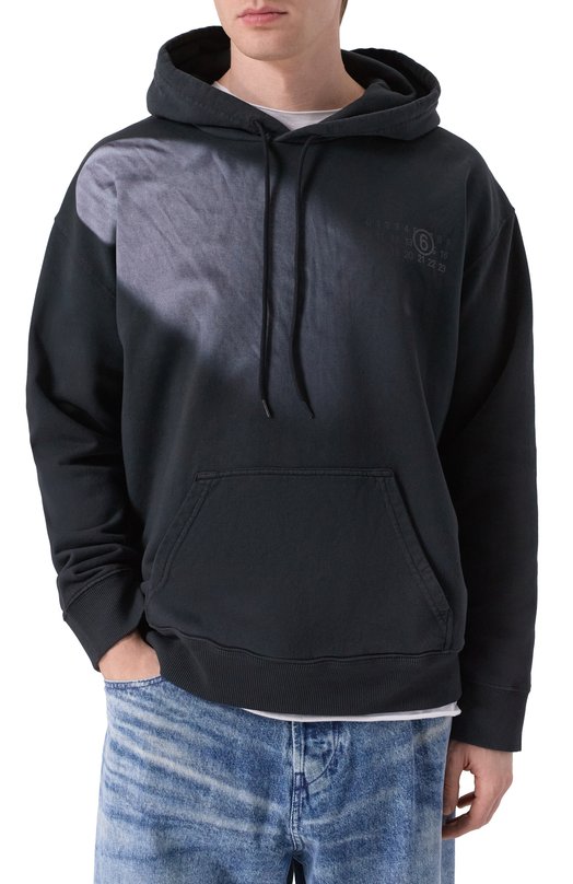 Хлопковое худи MM6 SH2GU0024/M25024 Чёрный  SH2GU0024/M25024 Фото 3