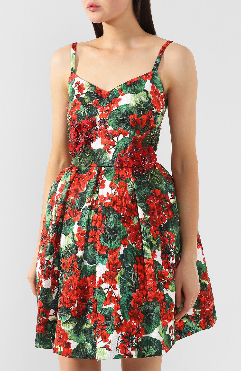 Платье из смеси хлопка и вискозы DOLCE & GABBANA, арт. F67G0Z/HSMY7, фото 3