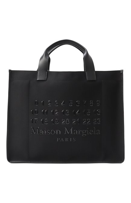 Мужская сумка-тоут cabas large MAISON MARGIELA черного цвета, арт. SB2WC0003/P7276 | Фото 1 (Размер: large; Автоматизация состава: Проставлено; Материал: Текстиль; Автоматизация ТО: Проставлено)