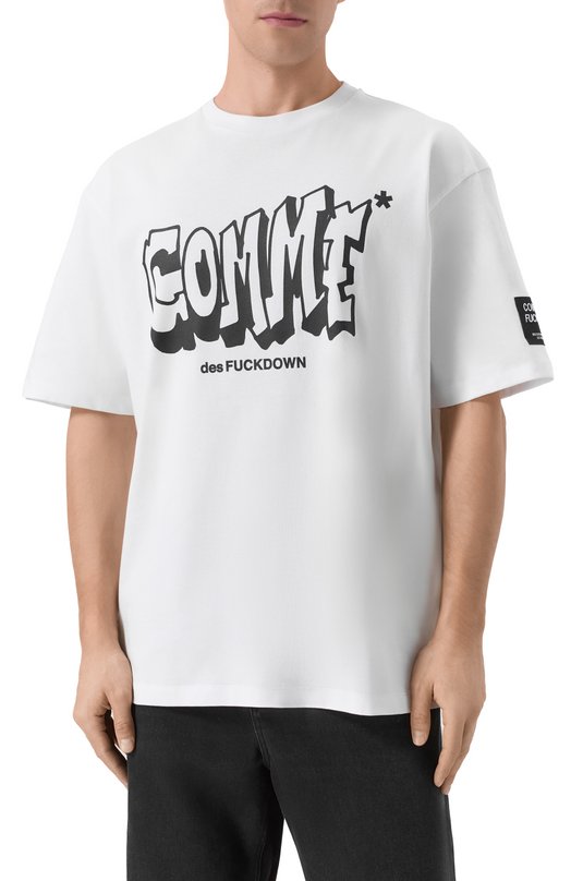 Хлопковая футболка Comme des Fuckdown CFABM01783 Белый  CFABM01783 Фото 3