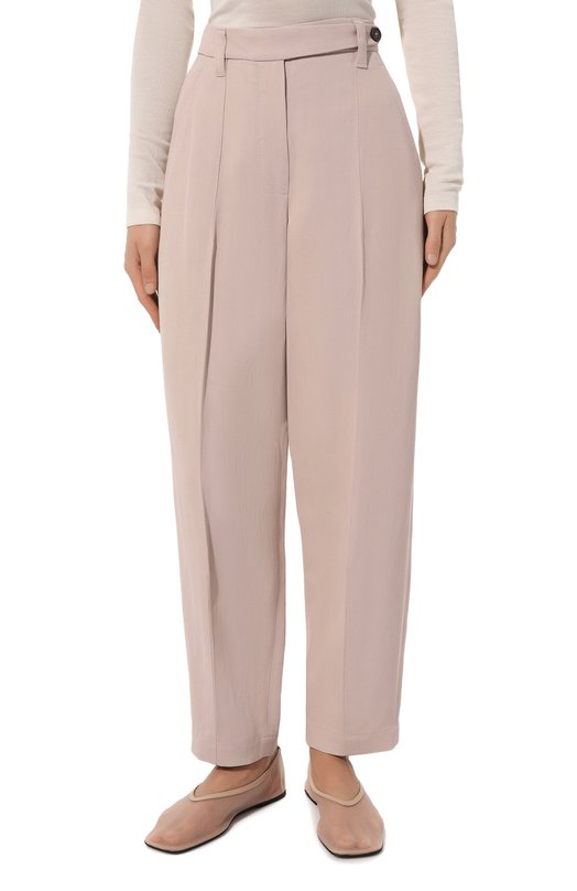 Брюки из вискозы и льна Brunello Cucinelli MH579B1297 Розовый  MH579B1297 Фото 3