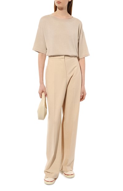 Пуловер из шелка и кашемира FREEAGE бежевого цвета по цене 29680 руб., арт. W22.JM013.6030.102, фото 2 Пуловер из шелка и кашемира FREEAGE, арт. W22.JM013.6030.102, фото 2