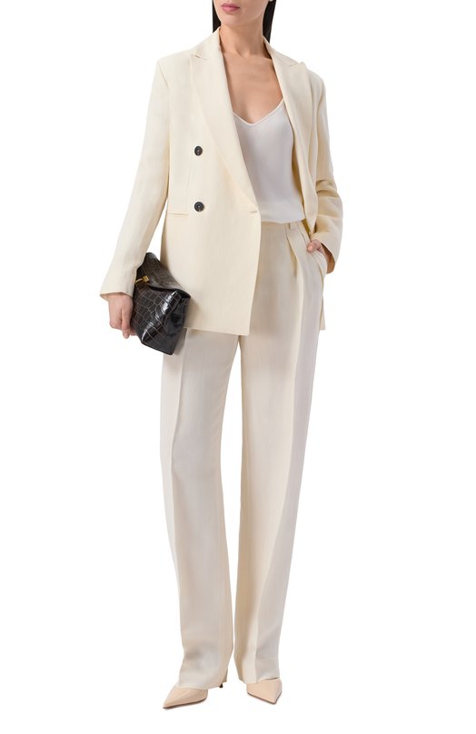 Брюки из вискозы и льна Antonelli Firenze P8136Q/935 Кремовый  P8136Q/935 Фото 2