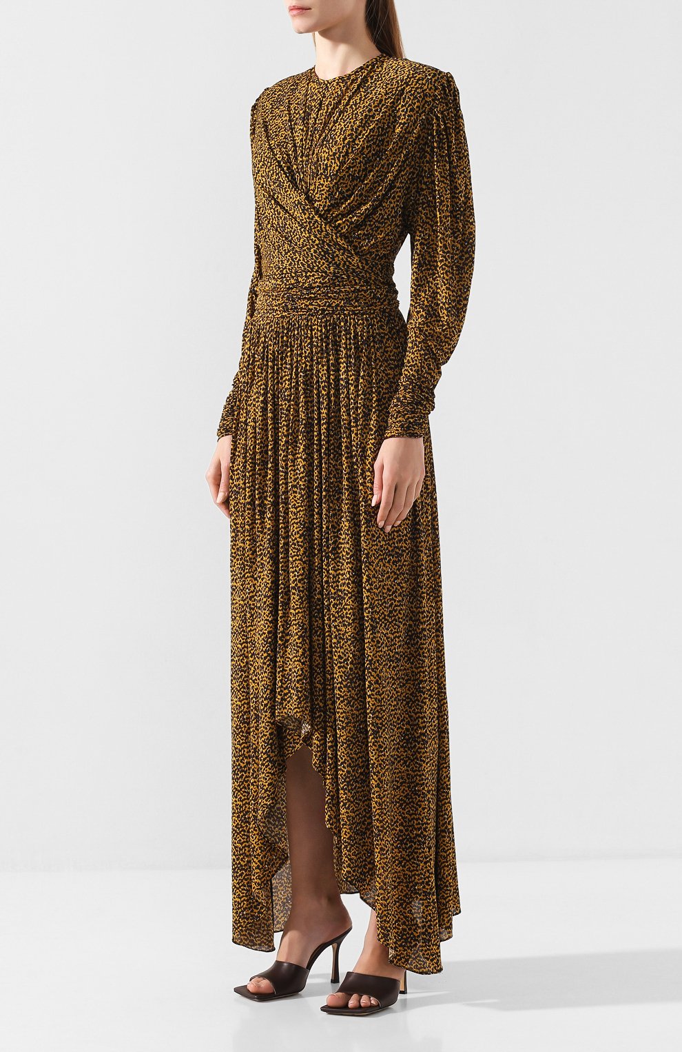 Платье из вискозы ISABEL MARANT желтого цвета по цене 111500 руб., арт. R01502-19A026I/JUCIENNE, фото 3 Платье из вискозы ISABEL MARANT, арт. R01502-19A026I/JUCIENNE, фото 3