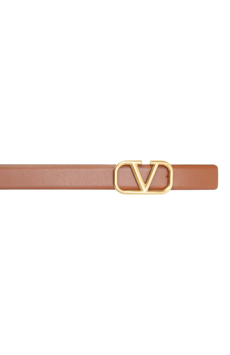 Женский двусторонний ремень vlogo signature VALENTINO коричневого цвета, арт. 6W2T0T15/ZFR | Фото 5 (Материал: Натуральная кожа; Нос: Не проставлено; Кросс-КТ: Тонкие)