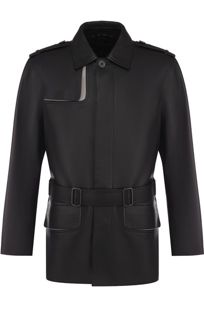 Кожаная куртка на пуговицах с поясом BOTTEGA VENETA, арт. 517178/V0K90, фото 1