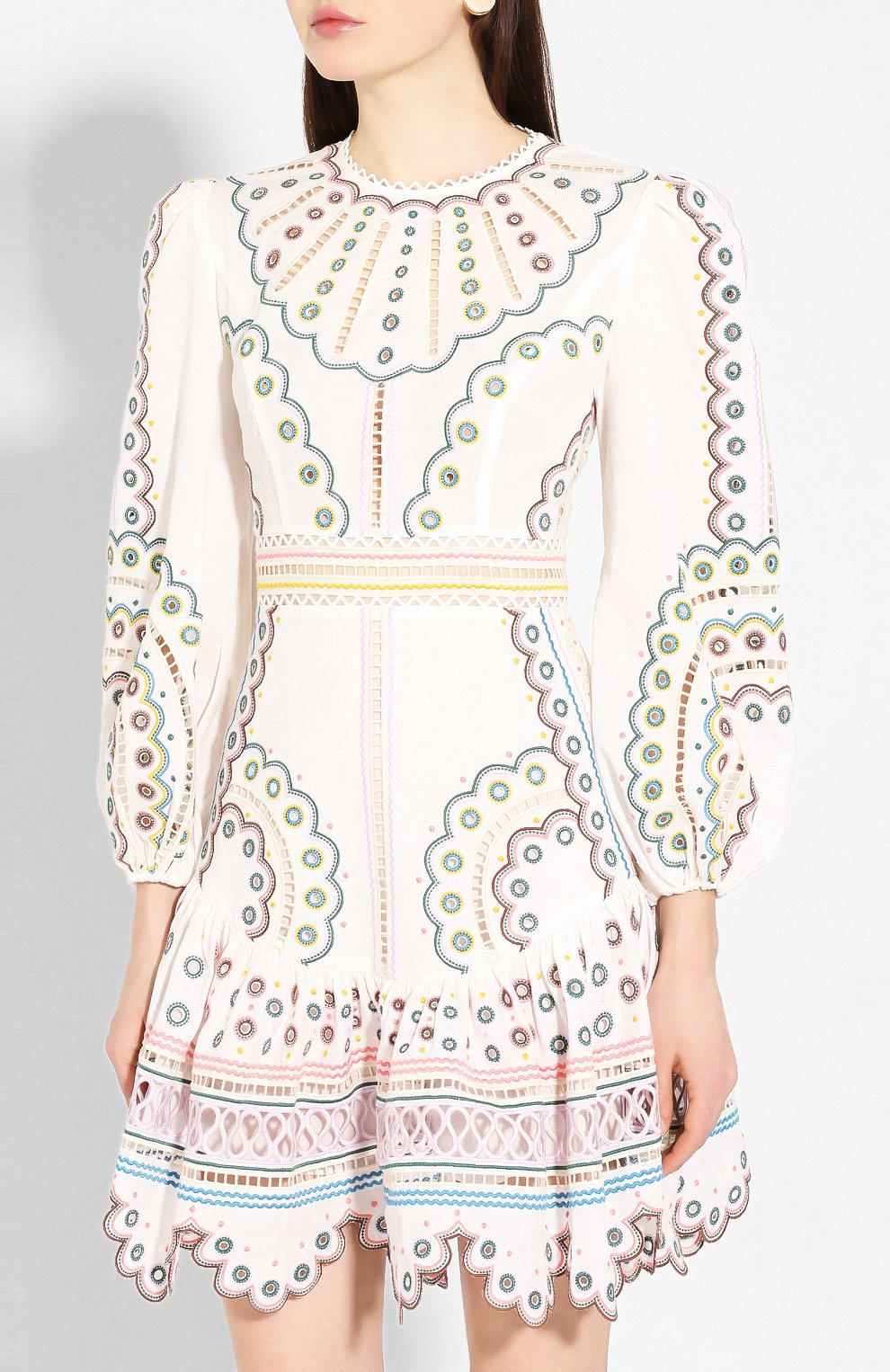 Платье из смеси льна и хлопка ZIMMERMANN, арт. 7282DPEG, фото 3