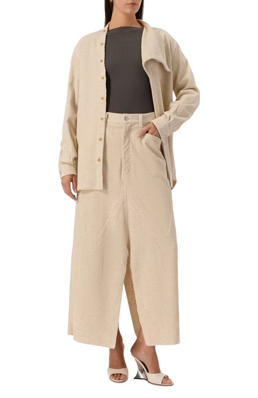 Вельветовая юбка Rick Owens RP02E4367/MLC Бежевый  RP02E4367/MLC Фото 2
