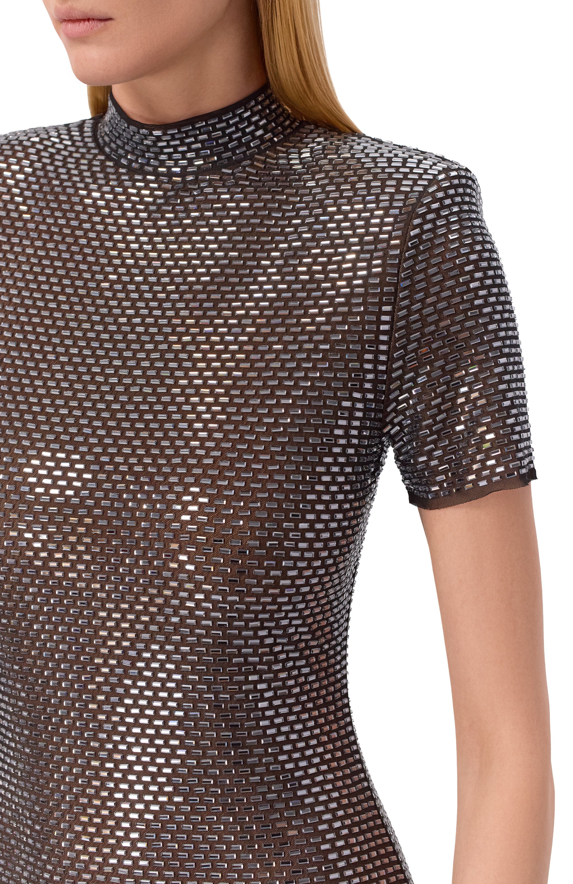 Платье с отделкой стразами SELF-PORTRAIT, арт. RS26051MGR, фото 4