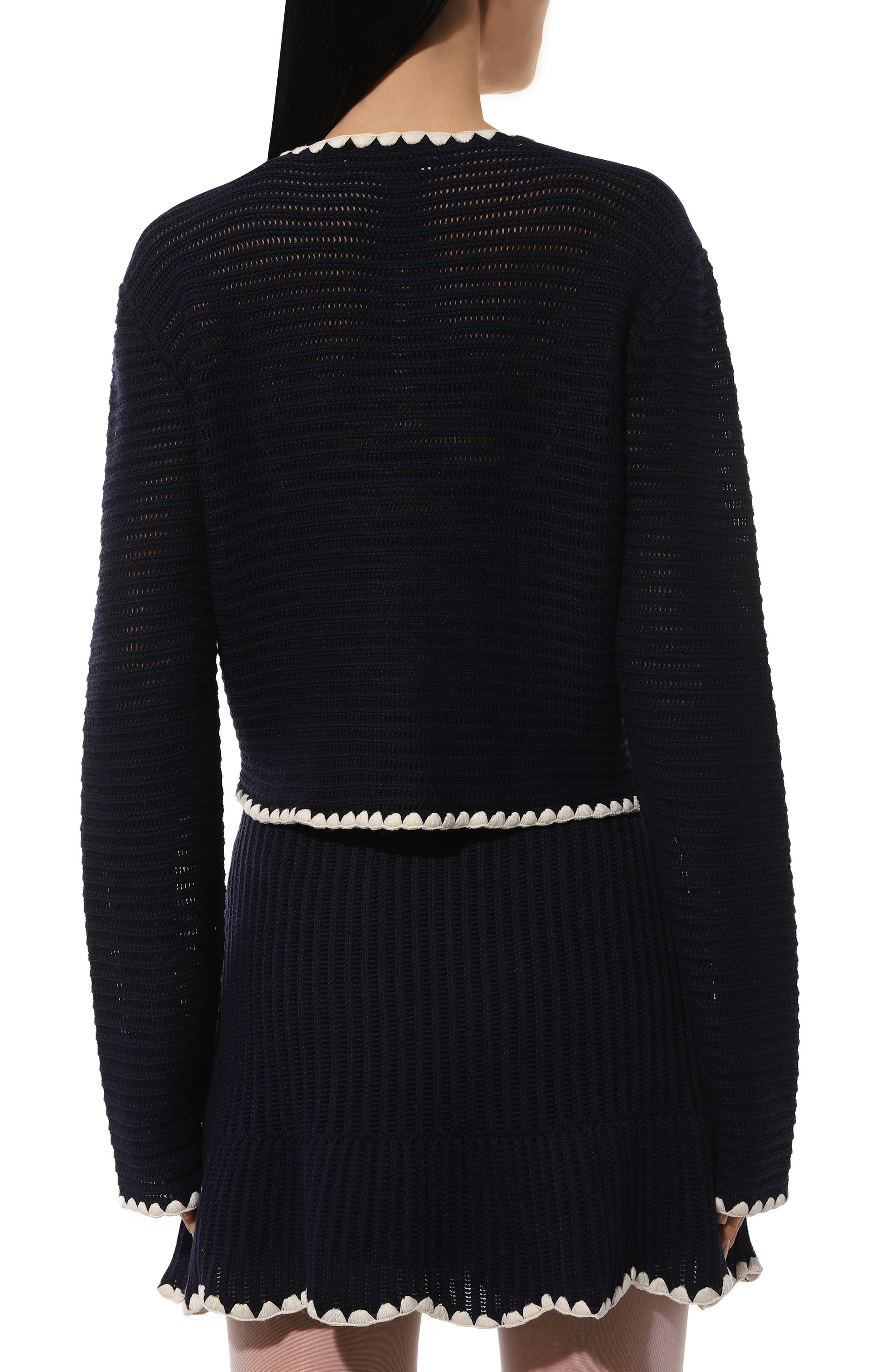 Кардиган из хлопка и вискозы SELF-PORTRAIT, арт. PF24-131J-BL, фото 4